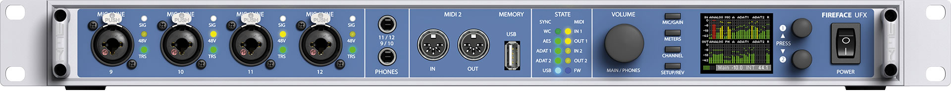 RME Fireface UFX - Front Panel - Click To Enlarge